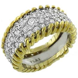 platinum 18k yellow diamond cluster ring 1