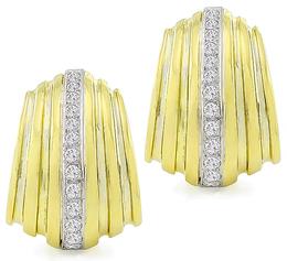 Estate 1.50ct Diamond Gold Earrings