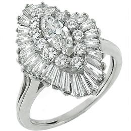 1.50ct Diamond Platinum Ballerina Ring 1