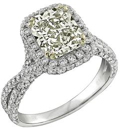 Estate 1.78ct Fancy Light Yellow Diamond Engagement Ring Photo 1