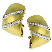 Estate 1.90ct Round Cut Diamond 14k Yellow Gold Earrings