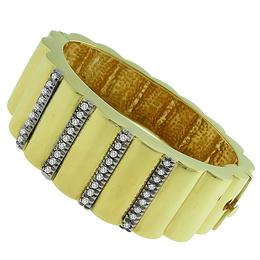 diamond 14k yellow bangle 1