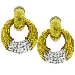 Diamond 2 Tone Gold Earrings