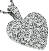 Estate 2.00ct Diamond Heart Pendant Photo 1