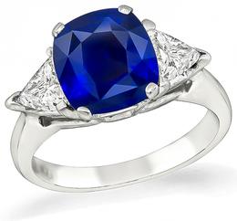 Estate 2.06ct Sapphire 1.50ct Diamond Engagement Ring