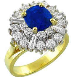 18k yellow gold sapphire and diamond ballerina ring 1