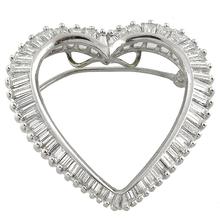  diamond 14k white gold heart pin/ pendant 1