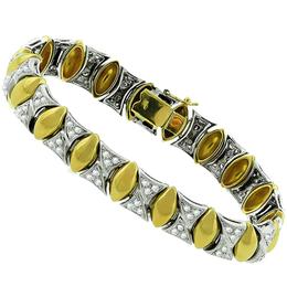 diamond 18k yellow and white gold bracelet 1