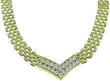 Estate 3.20ct Diamond Gold Necklace Photo 1