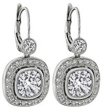 Estate 3.57ct Diamond Earrings Photo 1