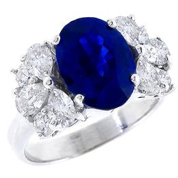  sapphire diamond 18k white gold engagement ring 1