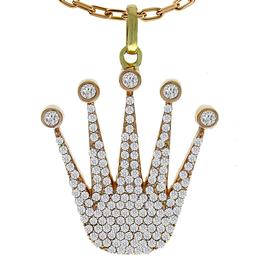 Diamond Gold Crown Pendant 