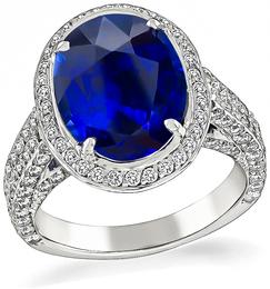 Estate 4.85ct Sapphire 1.50ct Diamond Engagement Ring