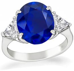 Estate 5.39ct Sapphire 0.90ct Diamond Engagement Ring