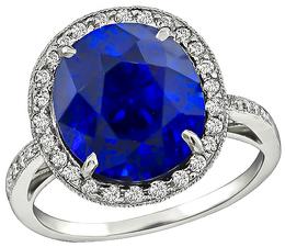 Estate 5.50ct Sapphire 0.50ct Diamond Ring