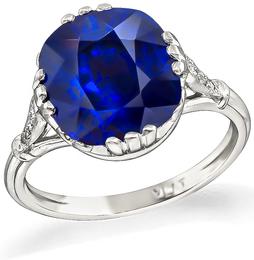 Estate 5.65ct Sapphire Engagement Ring