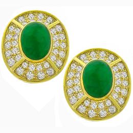 Emerald Diamond Gold Earrings