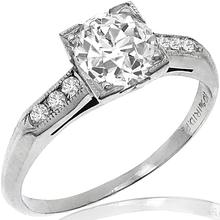 Estate Antique 1900s 0.78ct Old Mine Cut Diamond Platinum Engagement Ring
