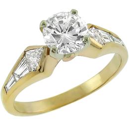 14k yellow and white  gold diamond engagement ring 1