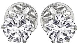 Estate GIA Certified 2.08cttw Diamond Stud Earrings