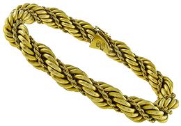 Estate Gold Braid Bracelet Photo 1