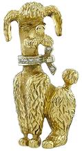 Estate Gold Poodle Pin Photo 1