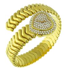Estate Lalanne 1.50ct Round Cut Diamond 18k Yellow Gold Heart Watch 