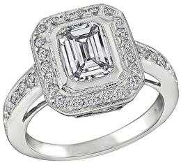 GIA 1.01ct Diamond Engagement Ring and Wedding Band Set