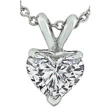 GIA Certified 1.00ct Diamond Heart Pendant Photo 1