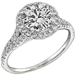 GIA Certified 1.06ct Diamond Halo Engagement Ring Photo 1