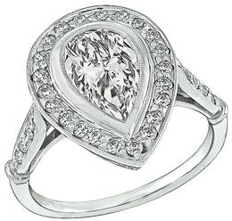 GIA Certified 1.08ct Pear Shape Diamond Engagement Ring