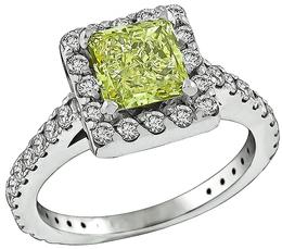 GIA 1.18ct Natural Fancy Light Yellow Diamond Engagement Ring Photo 1