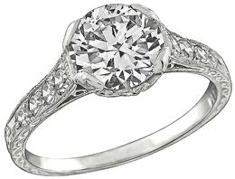 gia cert diamond platinum engagement ring 1