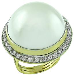 Mabe Pearl 1.25ct Diamond Ring 