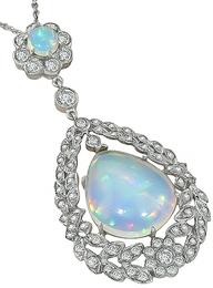 Opal 1.50ct Diamond Gold Pendant Photo 1