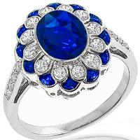 Estate 2.08ct Sapphire Diamond Gold Ring 