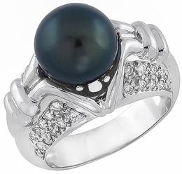 pearl 0.80ct diamond ring photo 1