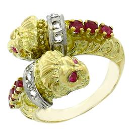  ruby diamond  14k yellow gold ring 1