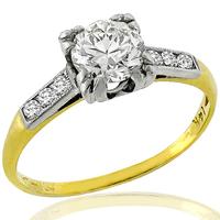 Victorian 0.75ct Diamond Gold Engagement Ring