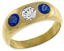 Vintage 0.40ct Diamond Sapphire Ring Photo 1