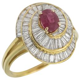 ruby diamond 18k yellow gold ring 1