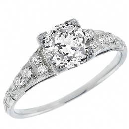 diamond 18k white gold engagement ring  1