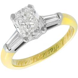 14k yellow and  white diamond engagement ring 1