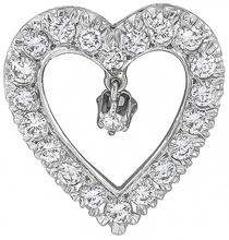 1.90ct diamond heart pin / pendant photo 1