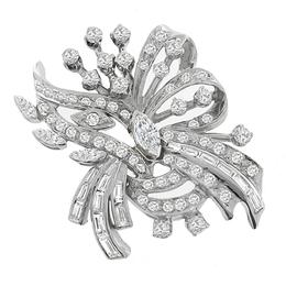 diamond 14k white gold pin  1