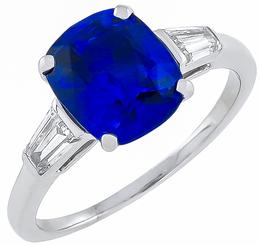 3.52ct sapphire diamond engagement ring photo 1