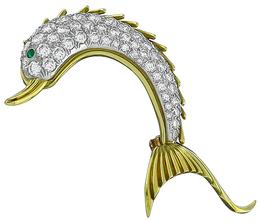 4.00ct Diamond Dolphin Pin Photo 1