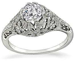 Vintage GIA Certified 0.51ct Diamond Engagement Ring