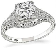 edwardian gia 0.82ct diamond engagement ring 1