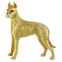 sapphire 14k yellow gold  great dane dog pin 1